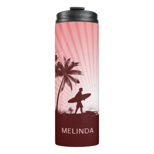 Beach Surfer custom name tumbler