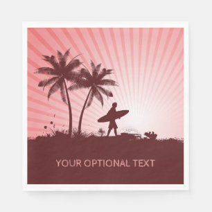 Beach Surfer custom text paper napkins