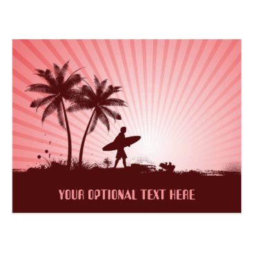 Beach Surfer custom text postcard Beach Surfer custom text postcard