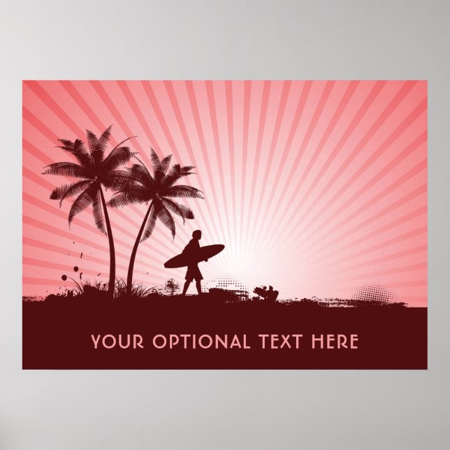 Beach Surfer custom text poster (Front)