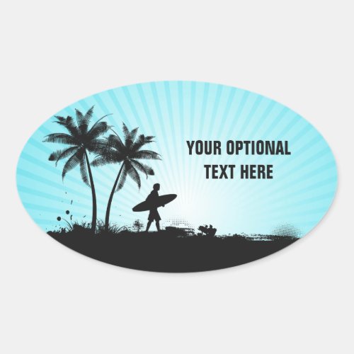 Beach Surfer custom text stickers