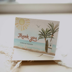 Beach Surfing Baby Shower Thank You Card