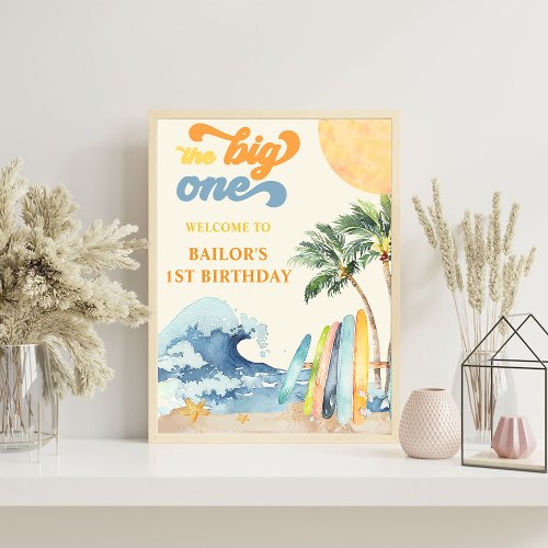 Beach Surfing Birthday Party Welcome Sign