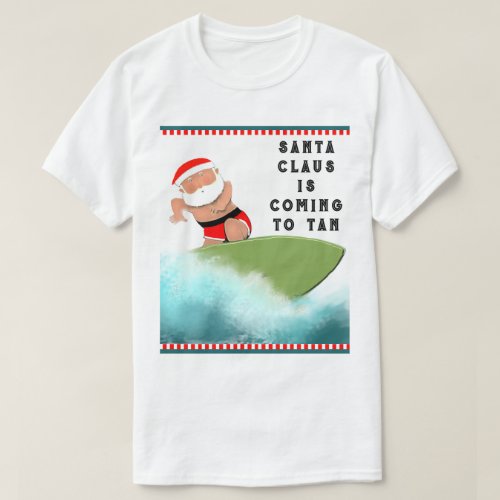 Beach Surfing Christmas T_Shirt