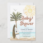Beach Surfing Gender Neutral Baby Shower Invitation (Front)