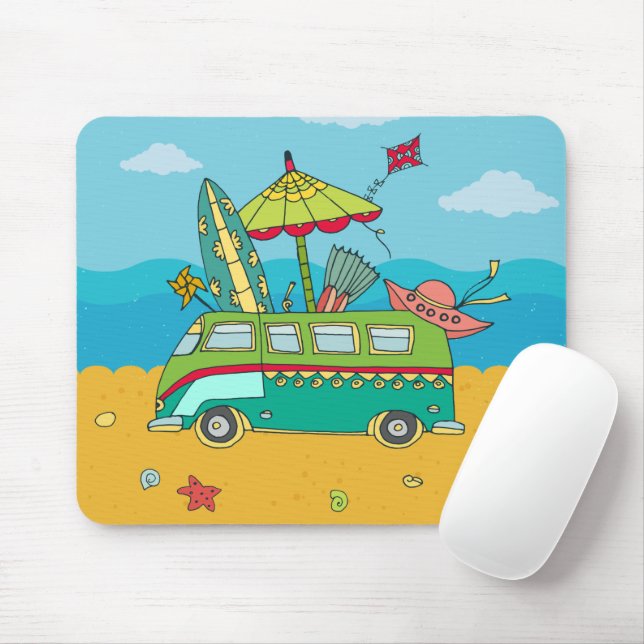 Beach Surfing Life Mousepad (With Mouse)
