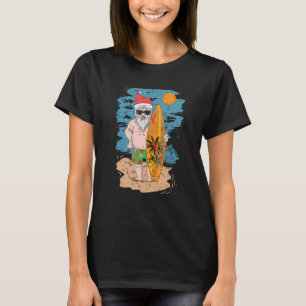Beach Surfing Santa  Summer Hawaii Christmas In Ju T-Shirt