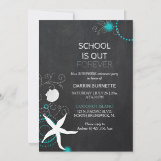 Beach Surprise Retirement Party for Teacher Invitation