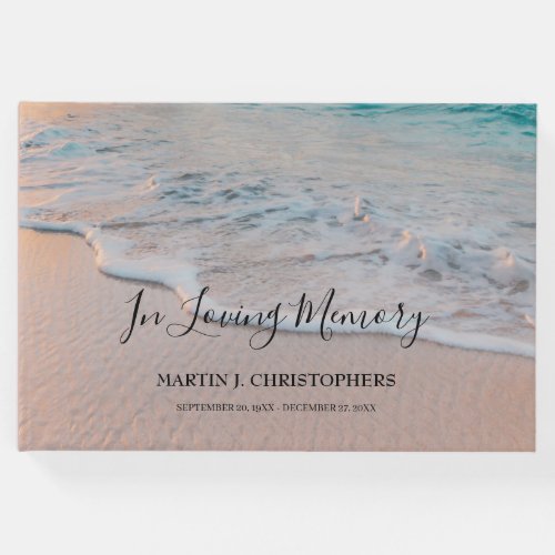 Beach Sympathy Funeral Memorial Guest Book