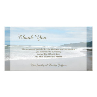 Beach Sympathy Thank You Memorial Photo Card