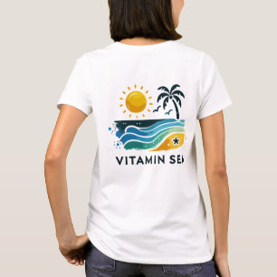 Beach T-Shirt Design - Vitamin Sea Caption Woman