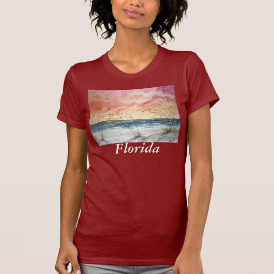 beach t shirt ladies red, Florida