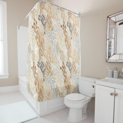 Beach Tan Neutral Stone Pattern Shower Curtain