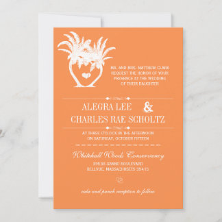 Beach Tangerine Palm Tree Destination Chalkboard Invitation