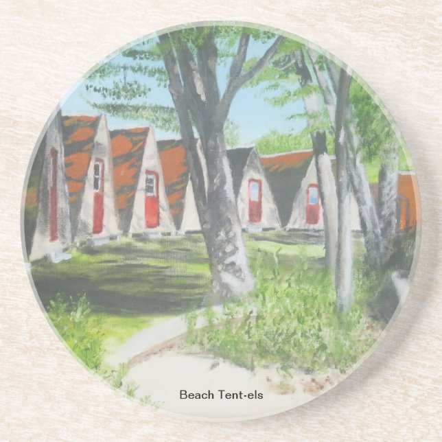 Beach Tent-els - COTW Drink Coaster (Front)