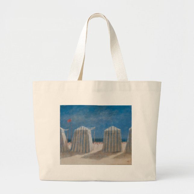 Beach Tents Brittany 2012 Large Tote Bag (Front)