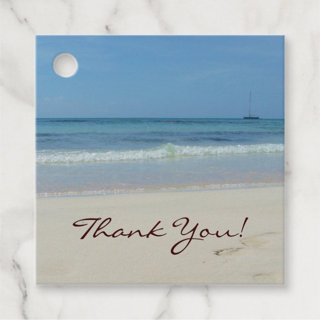 Beach Thank You Favor Tags (Front)