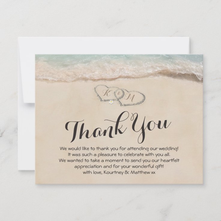 Beach Thank You Note | Photo Wedding | Zazzle