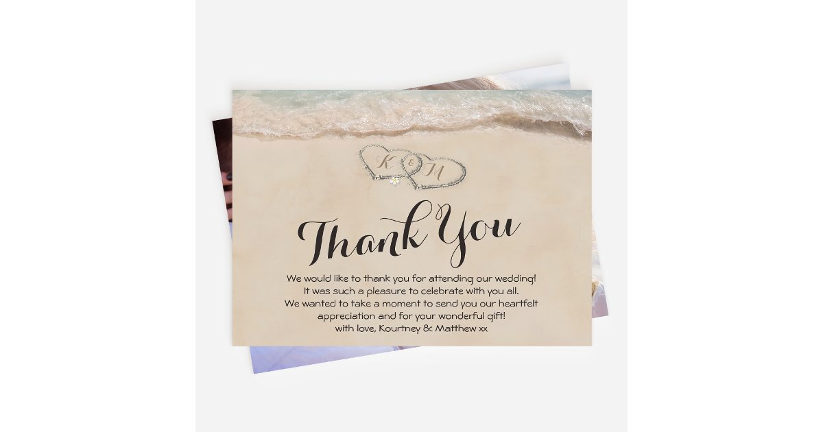 Beach Thank You Note | Photo Wedding Card | Zazzle
