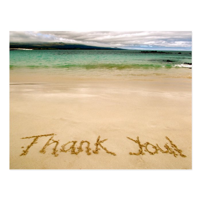 Beach "Thank You" Note Postcard Send on Honeymoon