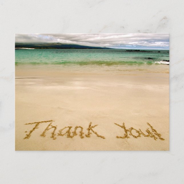 Beach "Thank You" Note Postcard-Send on Honeymoon! Postcard (Front)