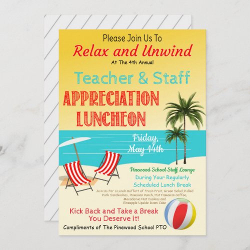 Beach Theme Appreciation Week Invitation