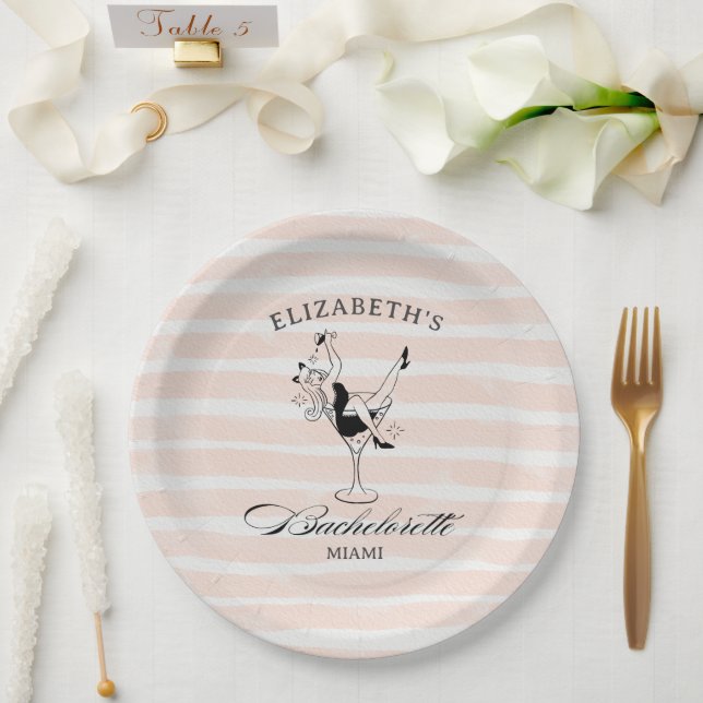 Beach Theme Bachelorette Party Paper Plates (Wedding)
