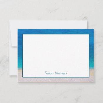 Beach Theme Blue Sea Ocean Decorative Photo Simple Thank You Card by red_dress at Zazzle