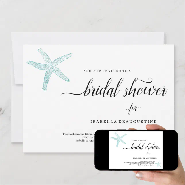 Beach Theme Bridal Shower Invitation | Zazzle