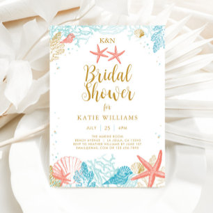 Beach Theme Bridal Shower Invitation