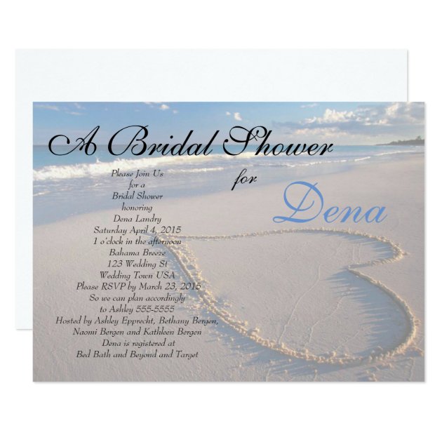 Beach Theme Bridal Shower Invitation