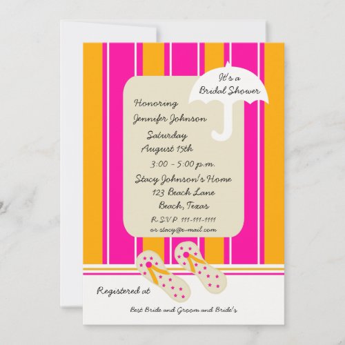 Beach Theme Bridal Shower Invitation -- BeachTowel