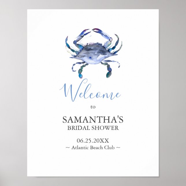 Beach Theme Bridal Shower Party Posters (Front)