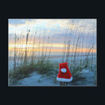 Beach Theme Christmas Post Card<br><div class="desc">Original photography from a beautiful sunrise at Amelia Island,  FL.  The perfect Holiday post card to wish your family and friends Merry Christmas!</div>