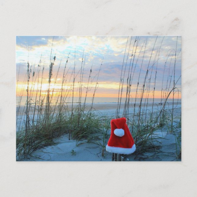 Beach Theme Christmas Post Card (Front)