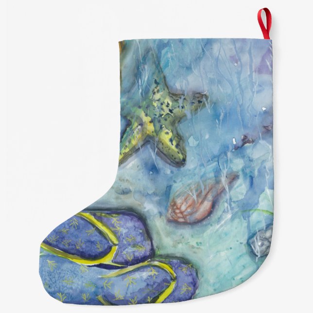 Beach Theme Christmas Stocking (Back)