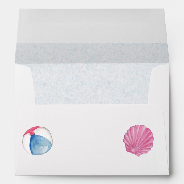 Beach Theme Custom Envelope (Back (Bottom))