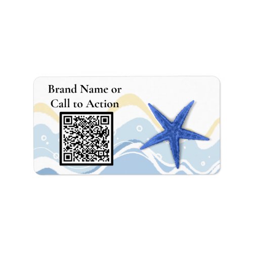 Beach Theme Custom QR Code Business Branding Label