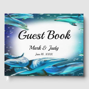 Beach Theme Dolphin Wedding Guest Book