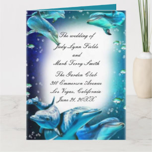Beach Theme Dolphin Wedding Program