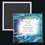Beach Theme Dolphin Wedding Save The Date Magnet<br><div class="desc">This beautiful save the date magnet is a stylish,  long lasting way to announce your big day. Personalize the magnet by changing the text in the fields provided. You can change font style,  size,  and color.</div>