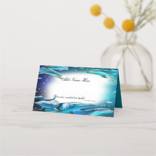 Beach Theme Dolphin Wedding Table Place Place Card