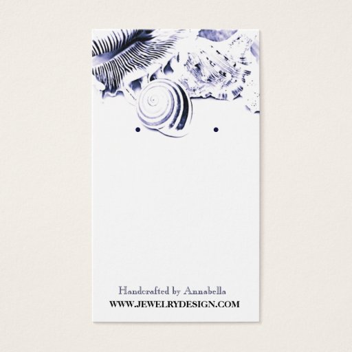 Customizable Seashells Earring Holder Business Cards