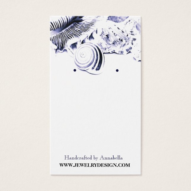 Beach Theme Earring Holder Custom Jewelry Card (Front)