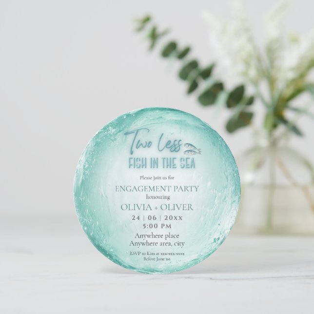 Beach theme engagement party invitation (Standing Front)