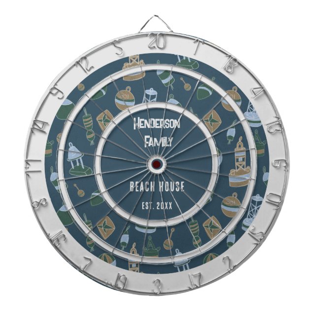 Beach Theme Family Name Dart Board (Front)