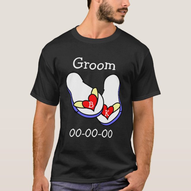 Beach Theme Flip Flops Design Groom T-Shirt (Front)
