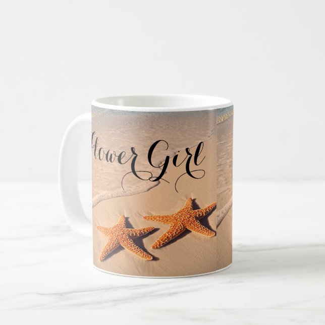 Beach Theme Flower Girl Gift Coffee mug, Cup (Front Left)