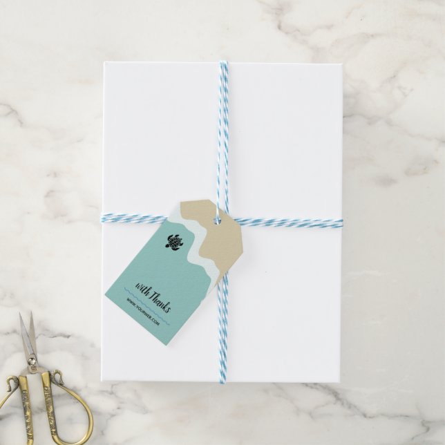 Beach Theme Hang Tag With Compliments (With Twine)