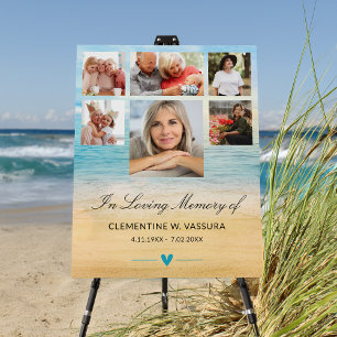 Beach Theme Loving Memory 6 Photos Funeral Foam Board
